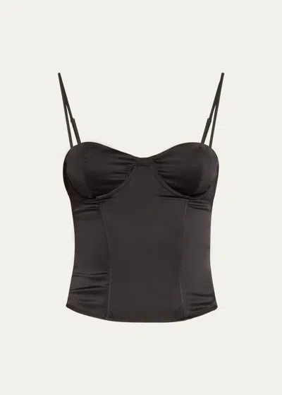 Kiki De Montparnasse Tous Les Jours Charmeuse Bustier In Black