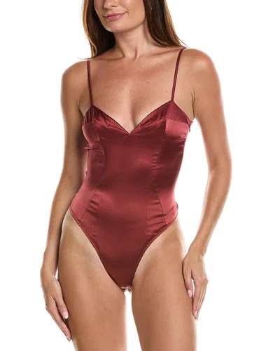 Kiki De Montparnasse Tous Les Jours Silk-blend Bodysuit In Red