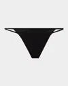 Kiki De Montparnasse Tous Les Jours Stretch Silk G-string In Black