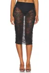 Kiki De Montparnasse Treize Lace Slip Skirt In Black