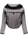Kiki De Montparnasse Tulle Off-shoulder Top In Black