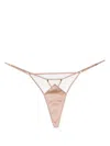 Kiki De Montparnasse Mesh-detailing Silk Thong In Pink