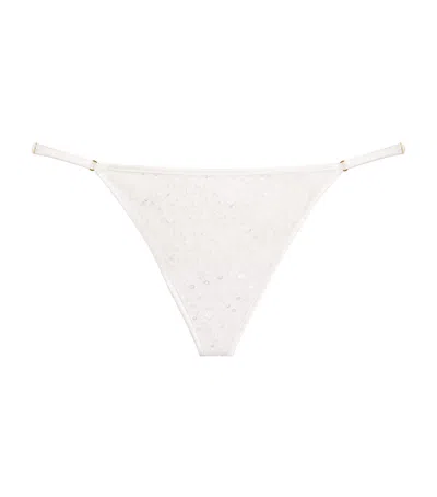 Kiki De Montparnasse Tulle Sequinned Ange Thong In White