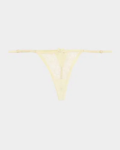 Kiki De Montparnasse Vinca Beaded Floral Lace G-string In White