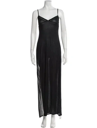 Pre-owned Kiki De Montparnasse V-neck Long Dress In Blue