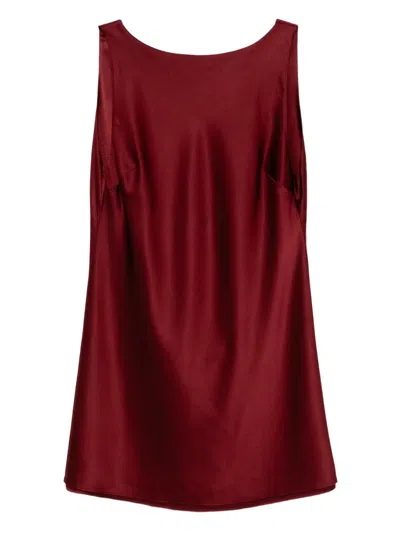 Kiki De Montparnasse Welcome Back Backless Silk-charmeuse Mini Dress In Burgundy