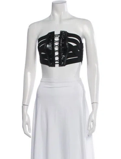 Pre-owned Kiki De Montparnasse Wide Leather Belt In Black