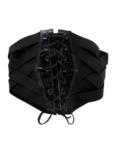 Pre-owned Kiki De Montparnasse Wide Nylon Waist Belt In Black