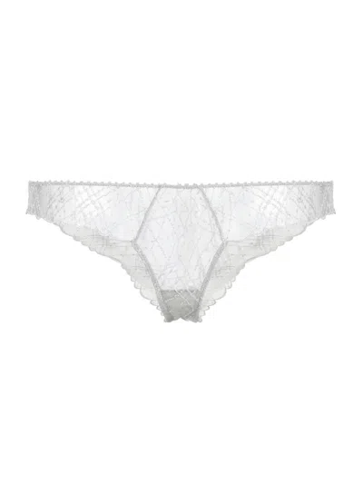 Kiki De Montparnasse Women's A Pois Embroidered Cheeky Brief In Transparent