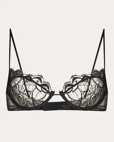 Kiki De Montparnasse Coquette Lace Demi-bra In Black