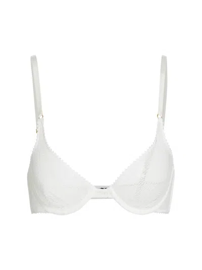 Kiki De Montparnasse Women's Crochet Lace Demi Bra In White