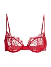 Kiki De Montparnasse Women's Demi Lace Bra In Red