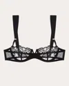 Kiki De Montparnasse Juliette Floral Balconette Bra In Black