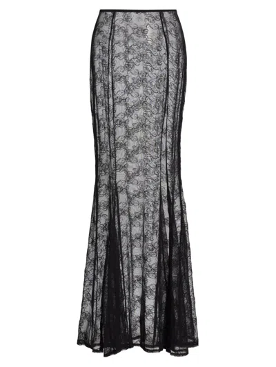 Kiki De Montparnasse Women's La Rose Lace Maxi Skirt In Black