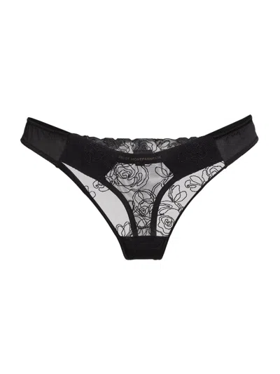 Kiki De Montparnasse Women's La Rose Lace Thong In Black