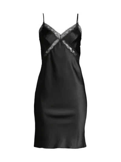 Kiki De Montparnasse Women's Lace Inset Slip Dress In Black