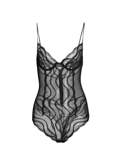 Kiki De Montparnasse Women's Leche Moi Thong Bodysuit In Black