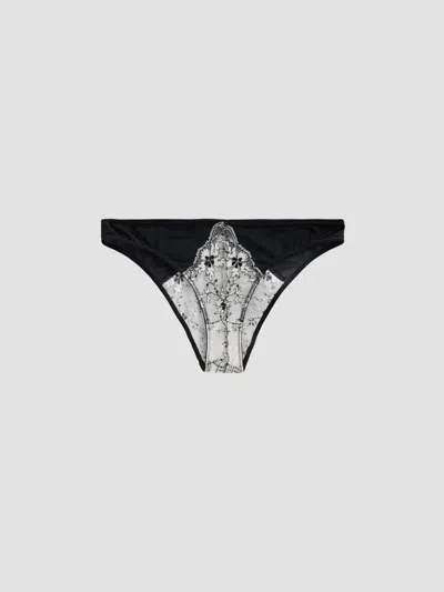 Kiki De Montparnasse Women's Noir Et Blanc Lace Panties In Black