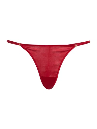 Kiki De Montparnasse Women's Orchid Floral Lace & Stretch-silk Thong In Red