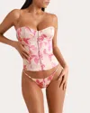Kiki De Montparnasse Papillon Et Orchidee Corset In Rose Sucre