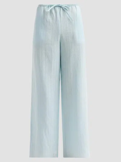 Kiki De Montparnasse Women's Sheer Cotton-linen Stripe Pants In Menthe