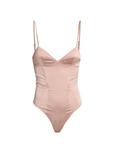 Kiki De Montparnasse Women's Tous Les Jours Silk Bodysuit In Pink