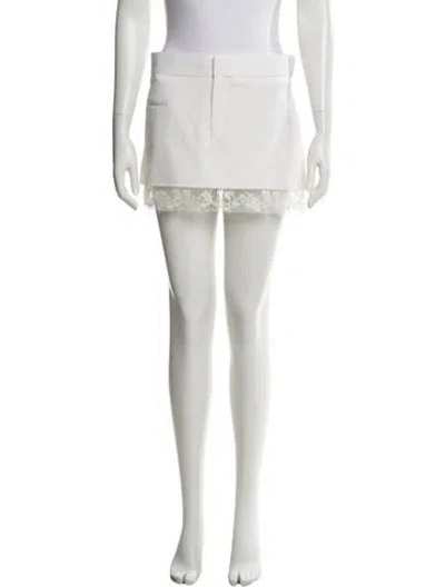 Pre-owned Kiki De Montparnasse Wool Mini Skirt In White