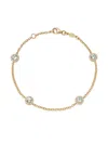 Kiki Mcdonough 18ct Yellow Grace Gold Green Amethyst And Diamond Bracelet In Gold