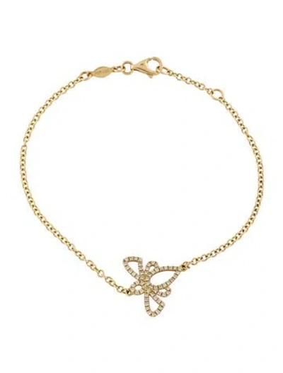Pre-owned Kiki Mcdonough 18k Diamond Bee Charm Bracelet, 6.75" In Multi