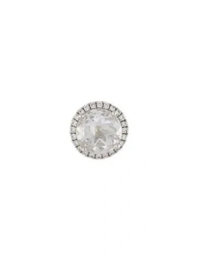Pre-owned Kiki Mcdonough 18k Quartz & Diamond Grace Sing Stud Earring In Multi