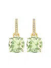 Kiki Mcdonough 18k Yellow Gold Classics Amethyst And Diamond Hoop Earrings In Green