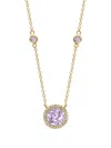 Kiki Mcdonough 18k Yellow Gold Grace Amethyst And Diamond Necklace In Gold