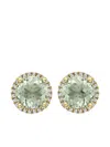 Kiki Mcdonough 18k Yellow Gold Grace Amethyst And Diamond Stud Earrings In Green