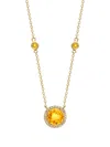 Kiki Mcdonough 18k Yellow Gold Grace Citrine And Diamond Necklace In Gold