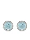 Kiki Mcdonough 18kt White Gold Grace Topaz And Diamond Stud Earrings In Blue