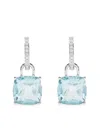 Kiki Mcdonough 18kt White Gold Kiki Cushions Topaz And Diamond Earrings In Blue