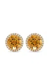 Kiki Mcdonough Grace 18k Yellow Gold Citrine And Diamond Round Stud Earrings In Gold
