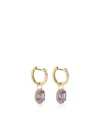 Kiki Mcdonough 18kt Yellow Gold Grace Mini Diamond And Amethyst Earrings In Gold