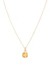 Kiki Mcdonough 18kt Yellow Gold Kiki Cushion Diamond And Citrine Necklace In Gold