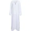Kikijuju Women's Sasa Beach Hoody Dress- White In White