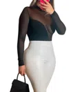Kikiriki Mesh Bodysuit In Black In Black