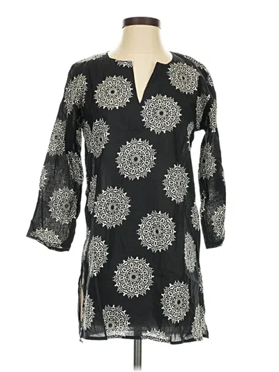 Pre-owned Kikisol 3/4 Sleeve Blouse In Black