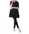 Kikisol A-line Jacket With Buttons & Pockets In Black In Black