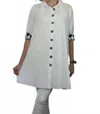 Kikisol A-line  Jacket With Buttons & Pockets In White In Gray