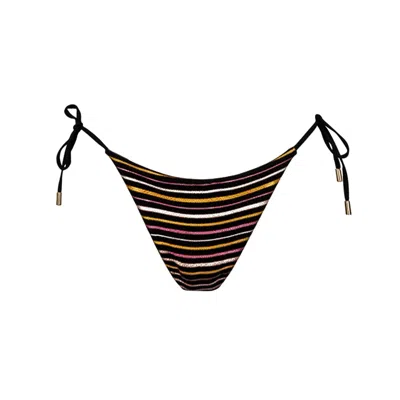 Kikki-g Swimwear Women's Joanna Triangle Brief - Black Stripe In Multi