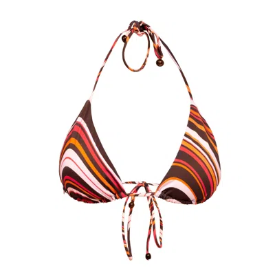 Kikki-g Swimwear Women's Josie Bikini Retro Print Top In Multi