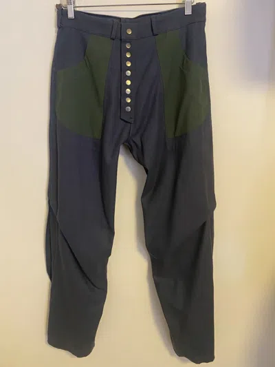Pre-owned Kiko Kostadinov 0005 Reversible Triple Dart Trousers Obscured By Clouds In Gray