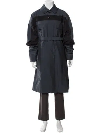 Pre-owned Kiko Kostadinov 2020 Louisville Long Belted Trench Coat In Blue
