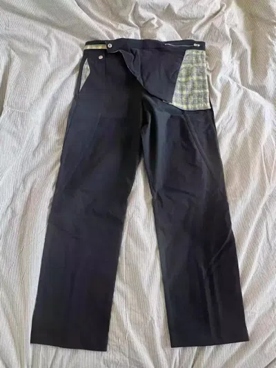 Pre-owned Kiko Kostadinov 22aw/22fw Rear Zipper/split Wide Leg Pants In Black