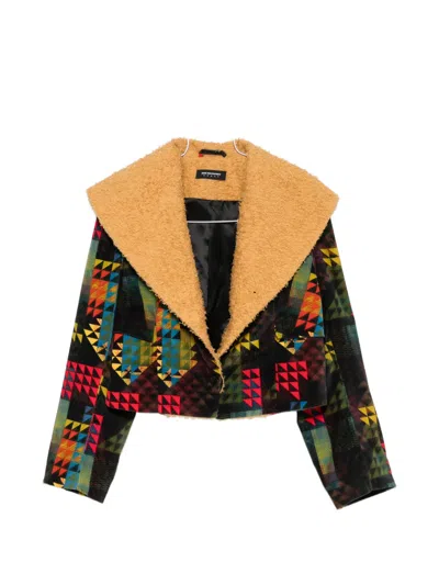 Kiko Kostadinov Abstract-check Jacket In Green